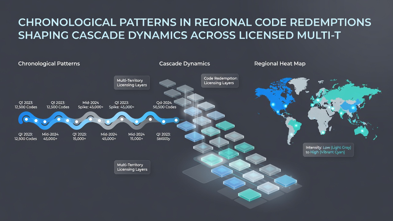 Grafik veranschaulicht Kaskadenverläufe nach unterschiedlichen Code-Einlösungszeiten in Multi-Themen-Reels