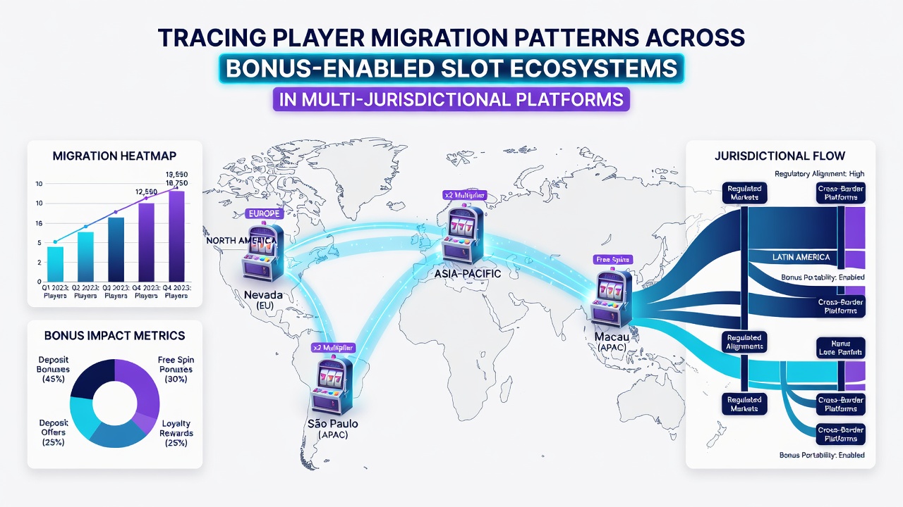 Diagramm zur Verteilung von Spielermigrationen über verschiedene Regionen und Bonus-Typen